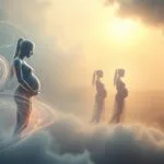 Dreaming of Being Pregnant: What Does It Mean? 3 A dreamlike depiction of the stages of pregnancy, captured in a series of ethereal visions. In the foreground, a glowing, ethereal figure represents the initial conception, surrounded by swirling cosmic energies. In the middle ground, the figure grows and transforms, its form shifting and undulating to represent the various trimesters. In the background, a soft, hazy landscape unfolds, suggesting the passage of time and the journey of pregnancy. The lighting is soft and diffuse, creating a serene, contemplative atmosphere. The overall composition conveys the profound and mystical experience of the human body's transformation during this significant life event.