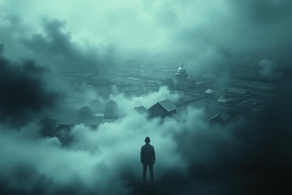 A dreamscape of lost memories, a surreal landscape where the boundaries of waking and sleep blur. In the foreground, a lone figure stands amidst a swirling fog, their features obscured, reflecting the uncertainty and disorientation of a recurring dream. The middle ground is a maze of fragmented landscapes, buildings, and objects, each one fading in and out of focus, representing the elusive nature of these recurrent visions. The background is a vast, empty expanse, a void that symbolizes the void within, the inability to grasp the deeper meaning of these dreams. Soft, muted lighting casts an ethereal glow, heightening the sense of unease and the ephemeral nature of the experience. The overall composition evokes a sense of longing, a desire to uncover the hidden significance of these recurring dreams that have been lost to the subconscious.