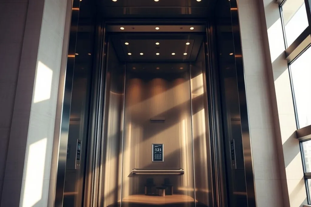 An elevator ascending through a modern, well-lit lobby. The car's metal doors open smoothly, revealing a sleek, polished interior with gleaming buttons and a mirrored back wall. Sunlight streams in through large windows, casting warm shadows on the marble floor. The elevator rises steadily, its cables gliding effortlessly as it climbs toward the upper floors. A sense of progress and optimism permeates the scene, the elevator's ascent symbolizing growth, development, and a brighter future. An elevator ascending through a modern, well-lit lobby. The car's metal doors open smoothly, revealing a sleek, polished interior with gleaming buttons and a mirrored back wall. Sunlight streams in through large windows, casting warm shadows on the marble floor. The elevator rises steadily, its cables gliding effortlessly as it climbs toward the upper floors. A sense of progress and optimism permeates the scene, the elevator's ascent symbolizing growth, development, and a brighter future.